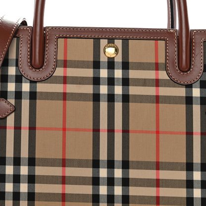 Burberry Calfskin Vintage Check Two Handle Title Bag Archive Beige 7 of 10