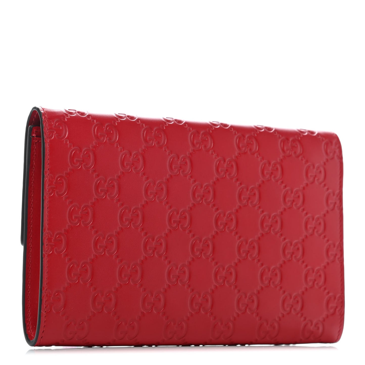 Guccissima Padlock Clutch Hibiscus Red