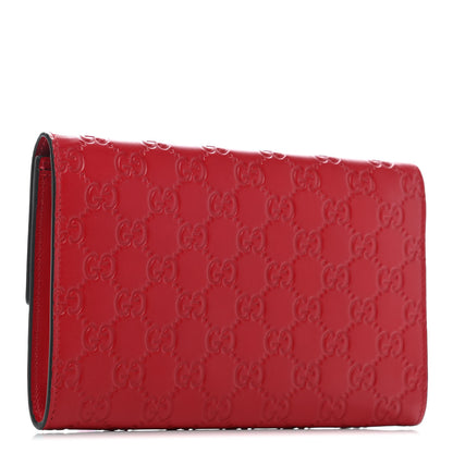 Gucci Guccissima Padlock Clutch Hibiscus Red 2 of 4