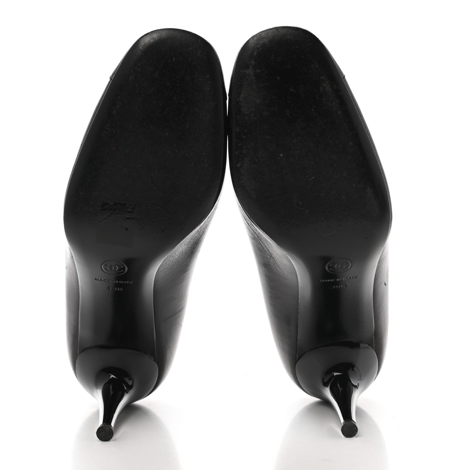 Chanel Lambskin Cap Toe CC Pumps 39.5 Black 5 of 8