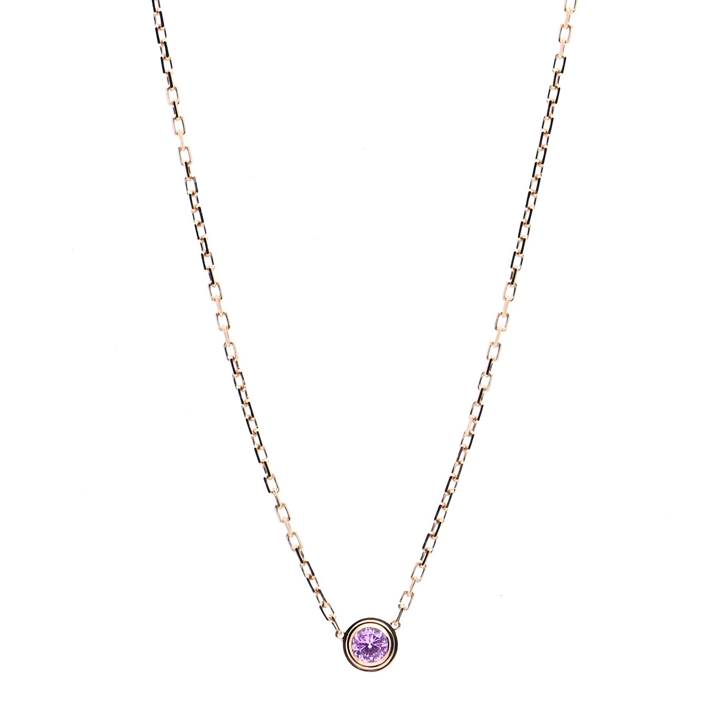18K Pink Gold Pink Sapphire D'Amour Pendant Necklace