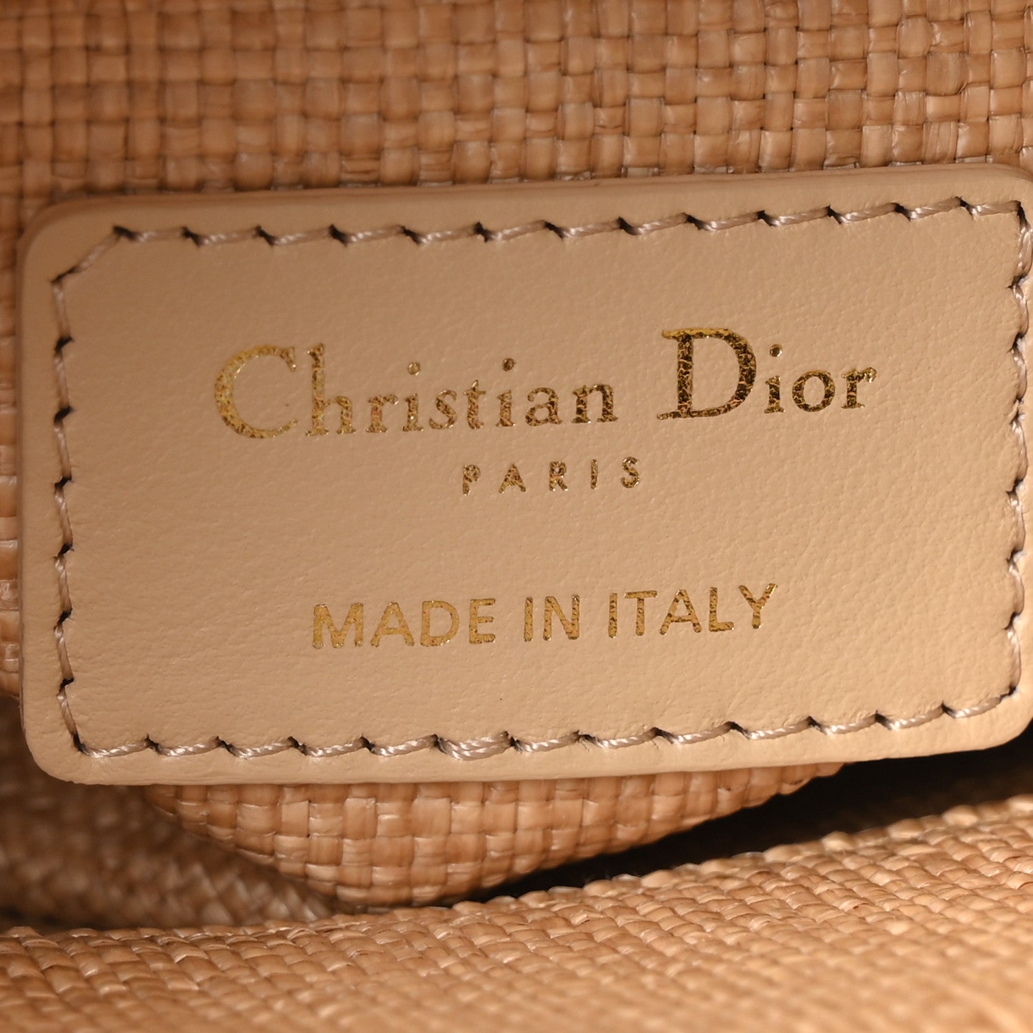 Christian Dior Raffia Woven Cannage Embroidered Mini Lady D-Lite Natural Black 6 of 10