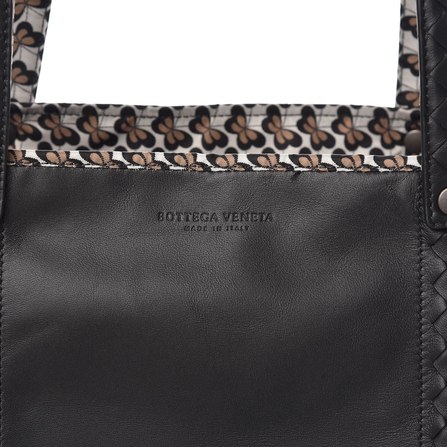 Nappa Nylon Medium Reversible Butterfly Shoulder Bag Black Cement