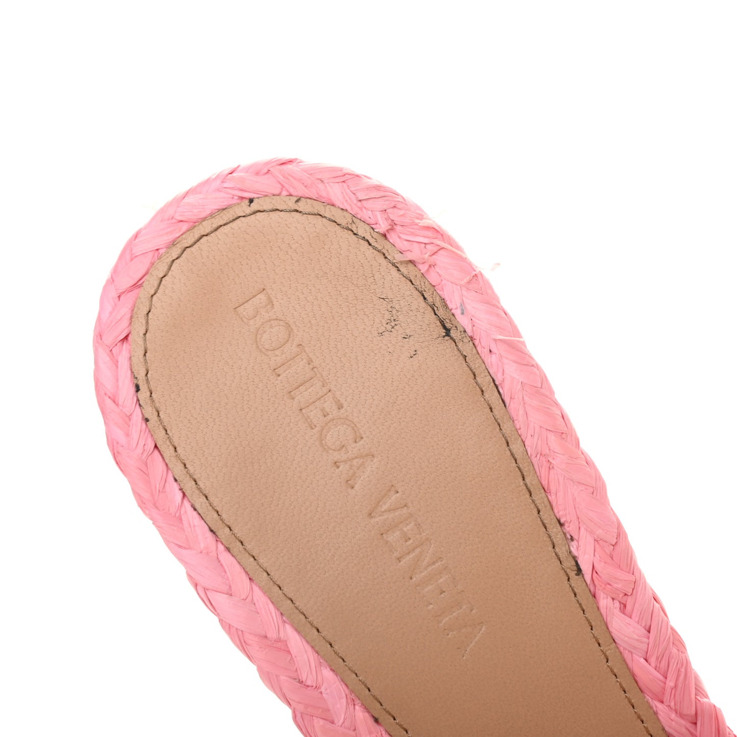 Raffia Twisted Intrecciato Stretch Mule Sandals 38.5 Blossom