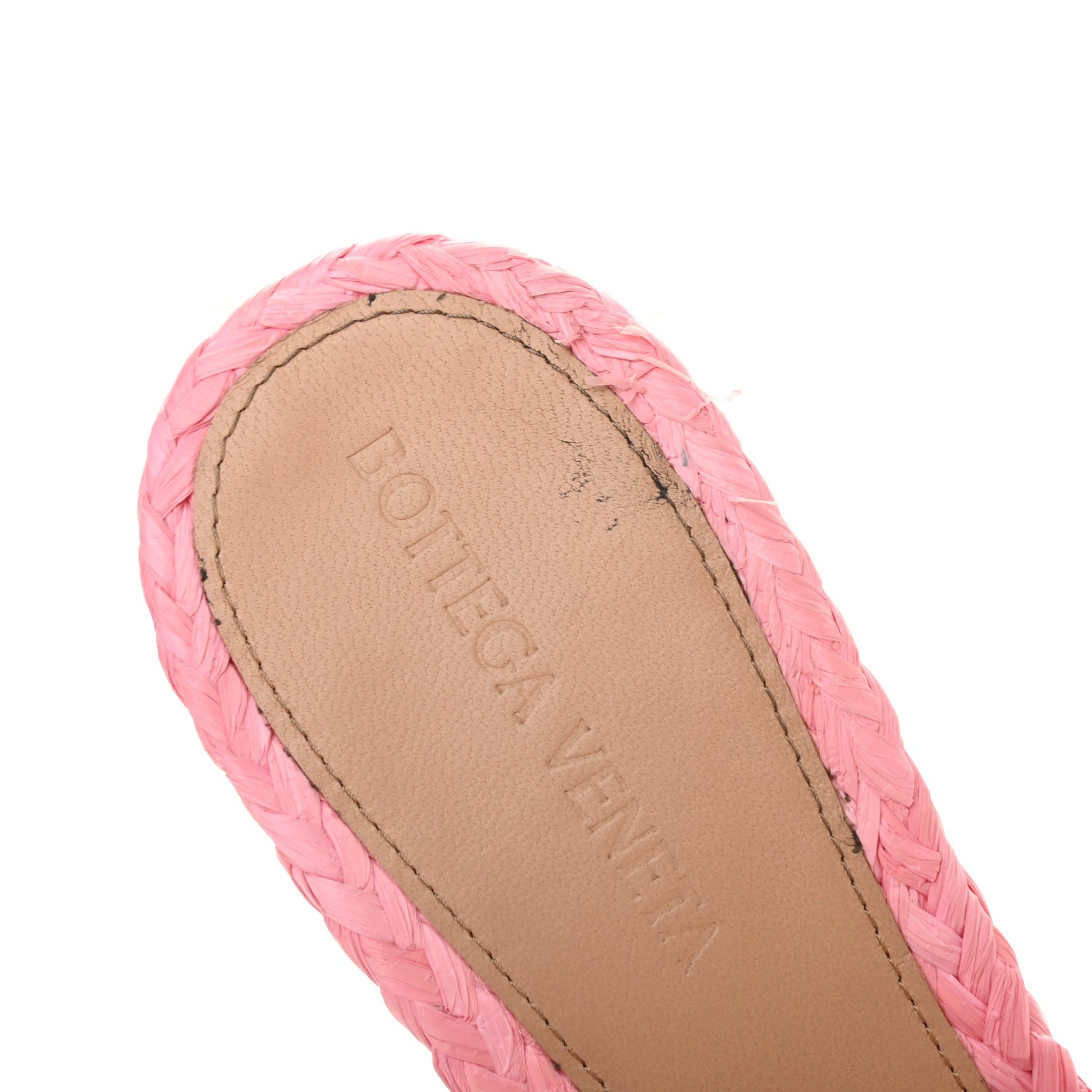 Bottega Veneta Raffia Twisted Intrecciato Stretch Mule Sandals 38.5 Blossom 9 of 9