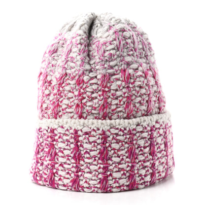 Chanel Cashmere Logo Beanie Hat Light Beige Dark Pink Light Pink 6 of 7