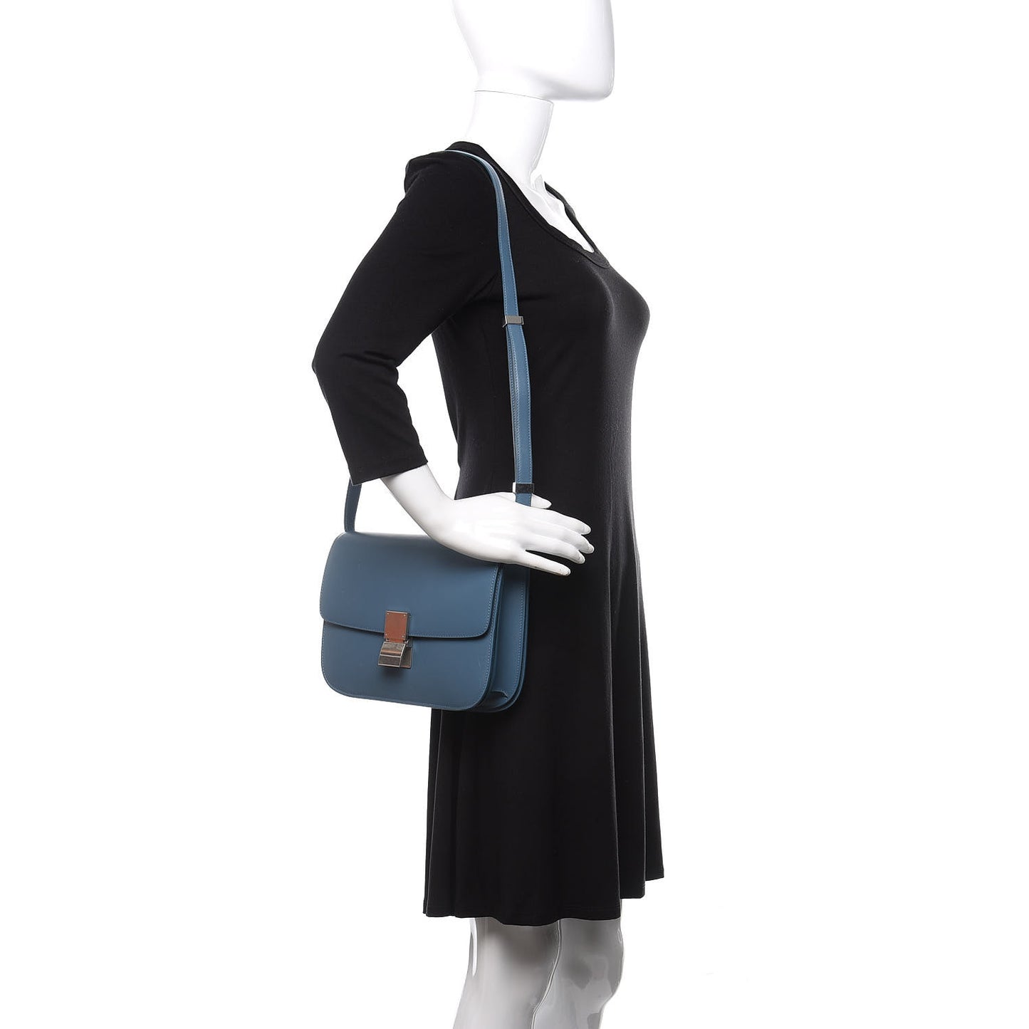 Smooth Calfskin Medium Classic Box Flap Bag Slate