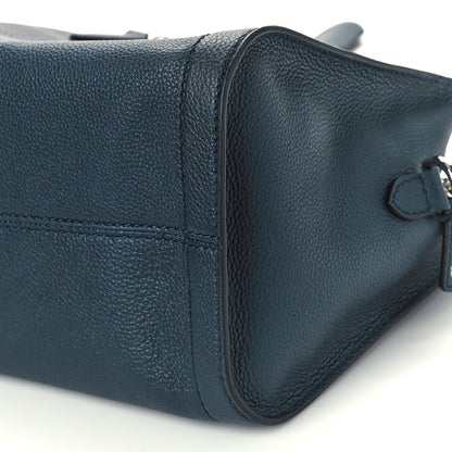 Alexander McQueen Pebbled Calfskin Small Skull Padlock Zip Around Tote Navy Blue 8 of 8