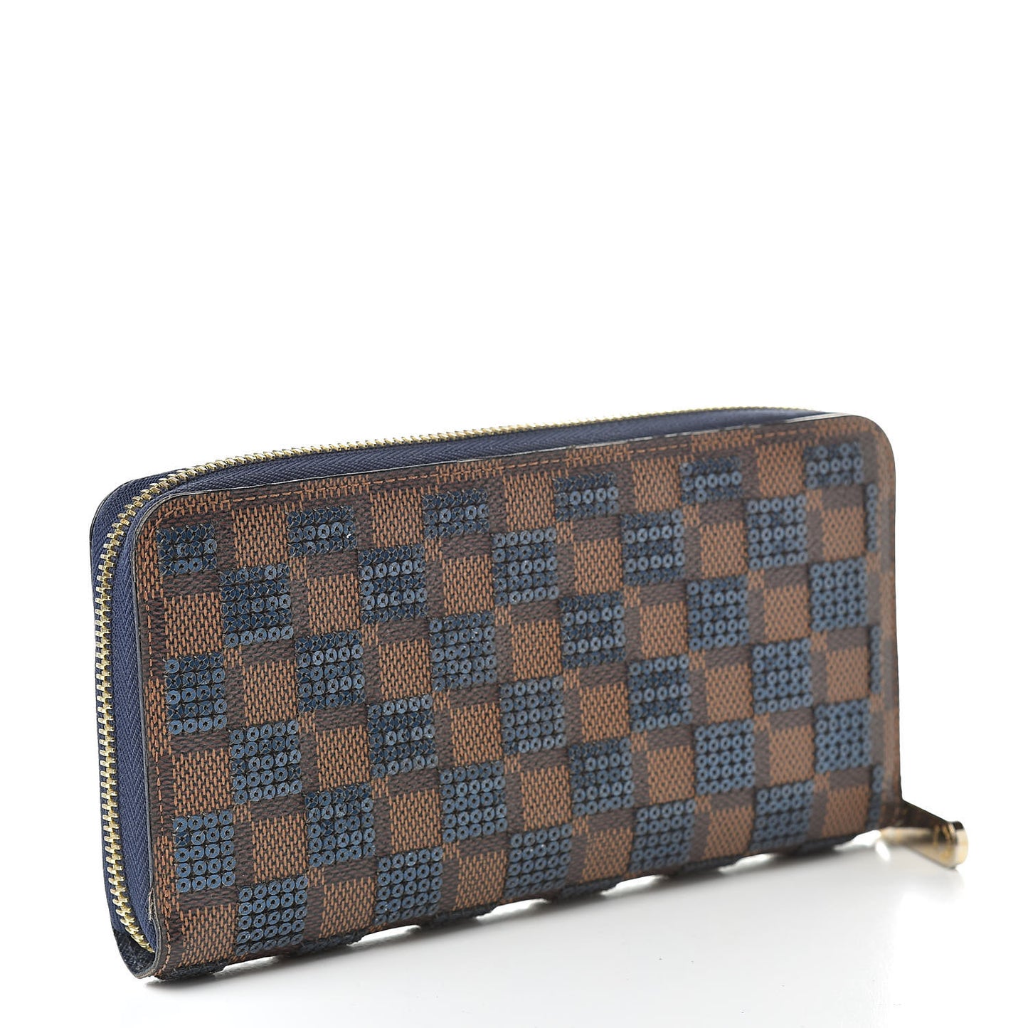 Damier Paillettes Zippy Wallet Blue