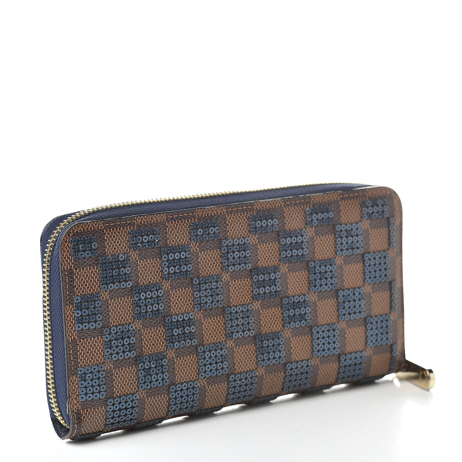 Louis Vuitton Damier Paillettes Zippy Wallet Blue 3 of 10