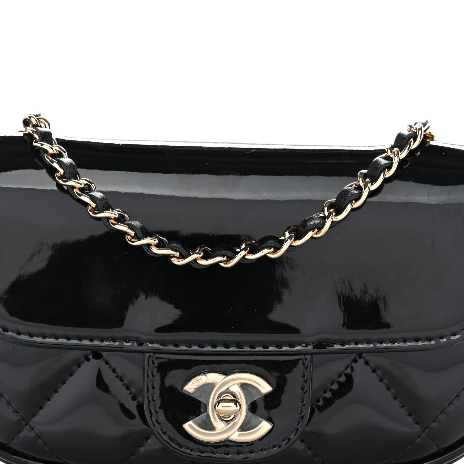 Chanel Patent Calfskin Quilted Mini Flap Black 9 of 11