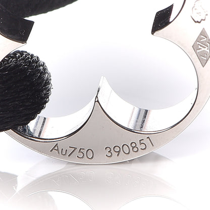 Louis Vuitton 18K White Gold Cord Empreinte Adjustable Bracelet Black 5 of 6