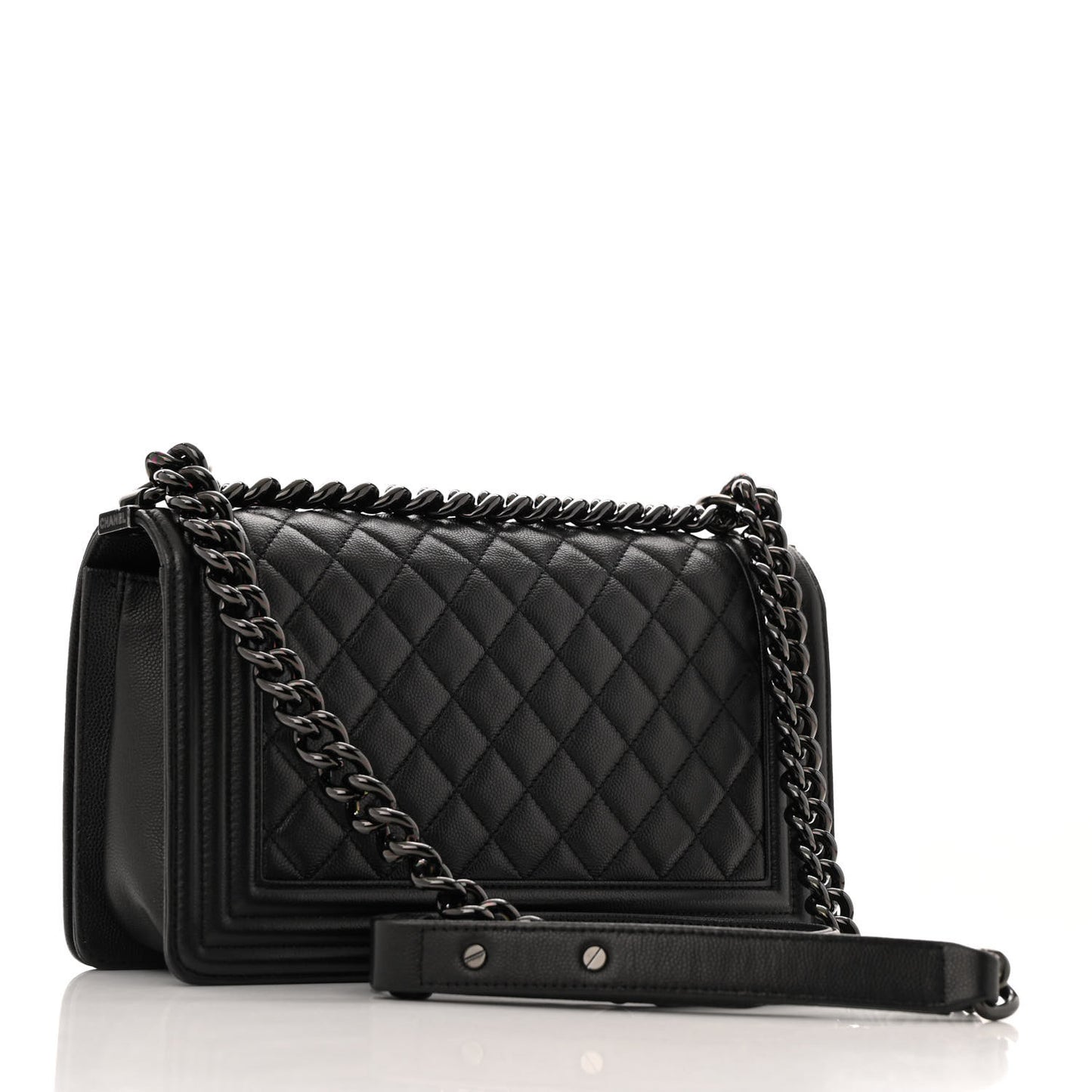 Caviar Quilted Medium Boy Flap So Black