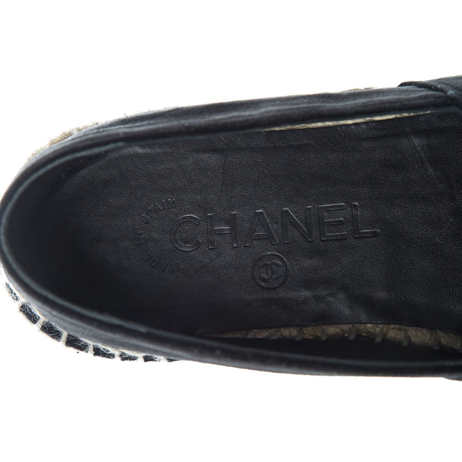 Chanel Velvet Logo Espadrilles 38 Black 9 of 12