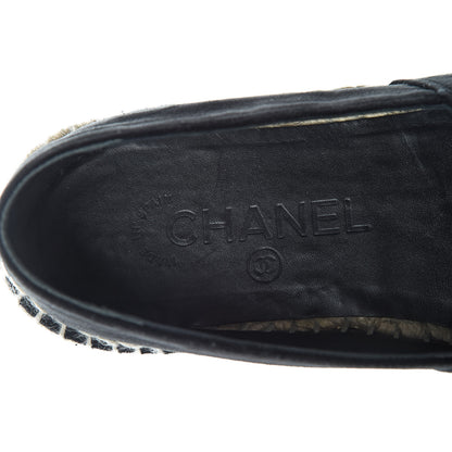 Chanel Velvet Logo Espadrilles 38 Black 9 of 12