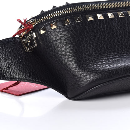 Valentino Garavani Grainy Calfskin Rockstud Belt Bag Black 5 of 8