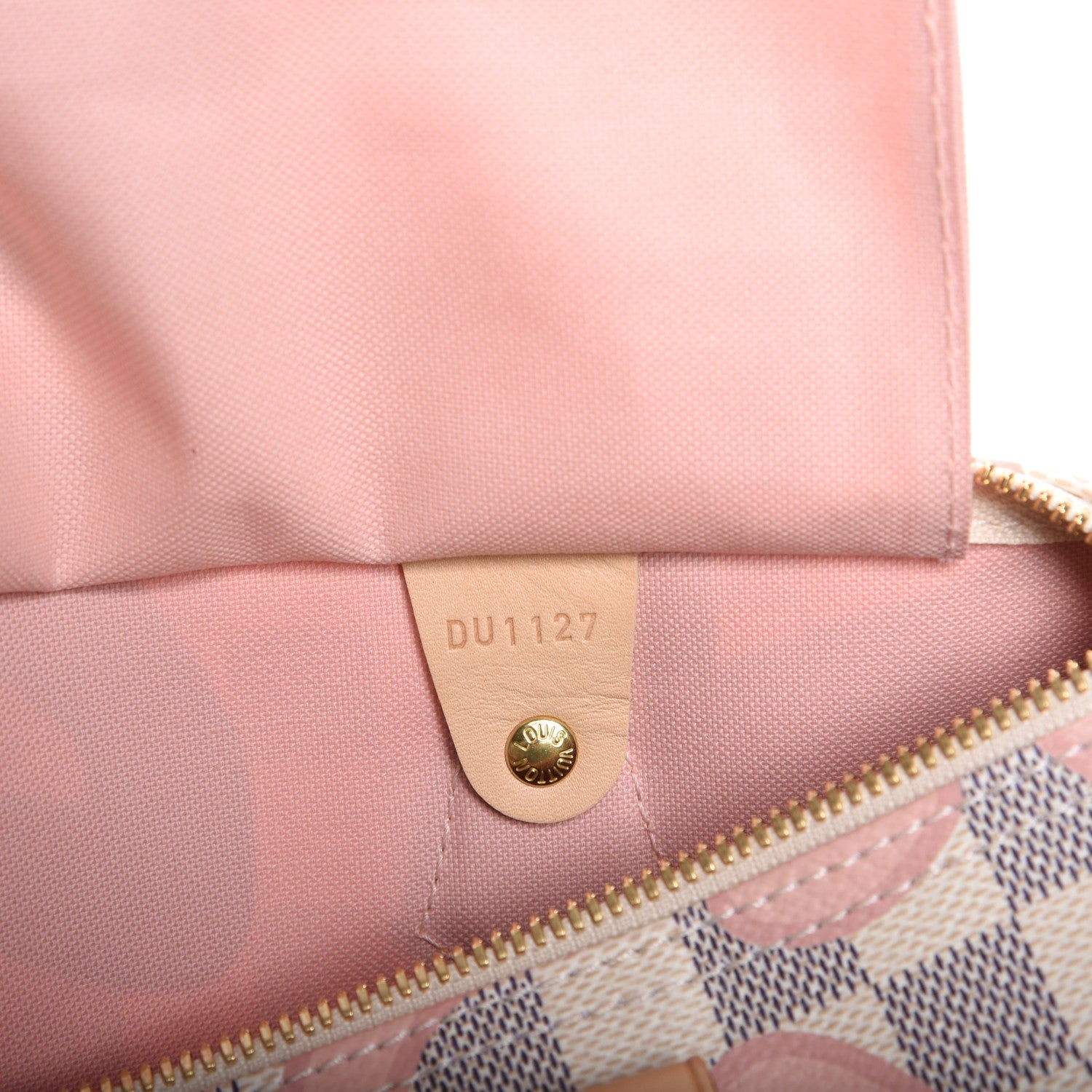 Louis Vuitton Damier Azur Tahitienne Speedy Bandouliere 30 Rose Ballerine 7 of 8