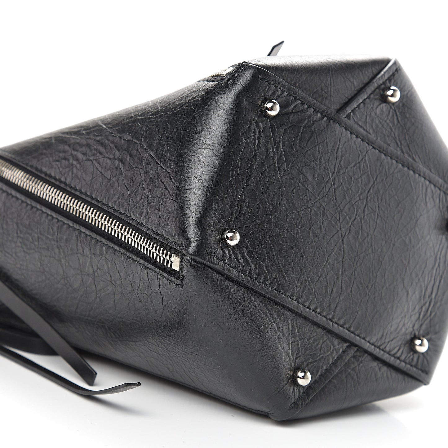Calfskin Medium Hex Bucket Bag Black