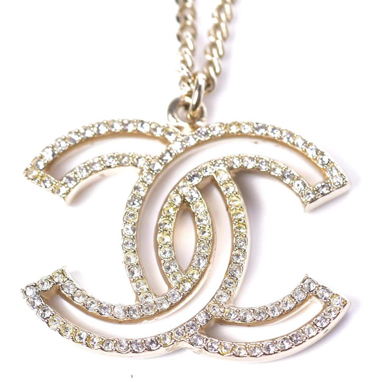 Crystal CC 100 Anniversary Necklace Gold