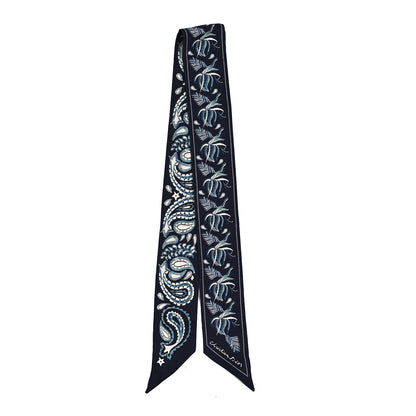 Christian Dior Silk Mitzah Scarf Blue White 2 of 3