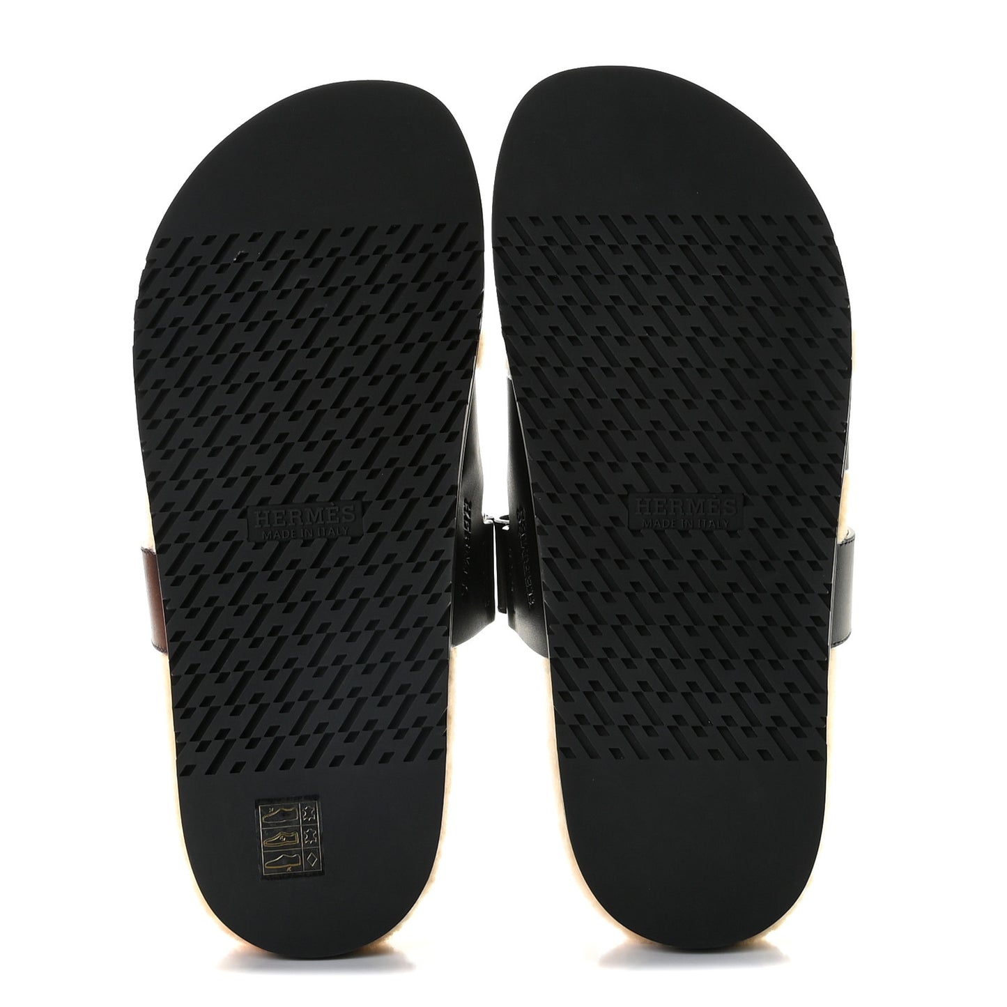 Veau Indios Woolskin Mens Chypre Sandals 43 Black Ecru
