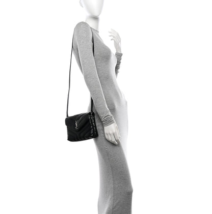 Saint Laurent Calfskin Y Quilted Monogram Toy Loulou Crossbody Bag Black 2 of 10