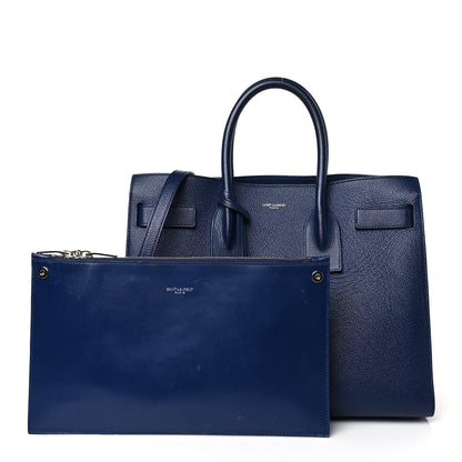 Saint Laurent Grained Calfskin Small Sac De Jour Navy 3 of 13