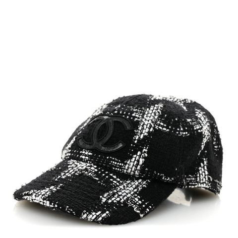 Tweed Cap Hat L  Black White