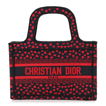 Christian Dior Canvas Embroidered Pop Heart I Love Paris Mini Book Tote Red Multicolor 1 of 9