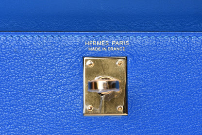 Hermes Chevre Mysore Mini Kelly Sellier 20 Bleu Hydra 12 of 22