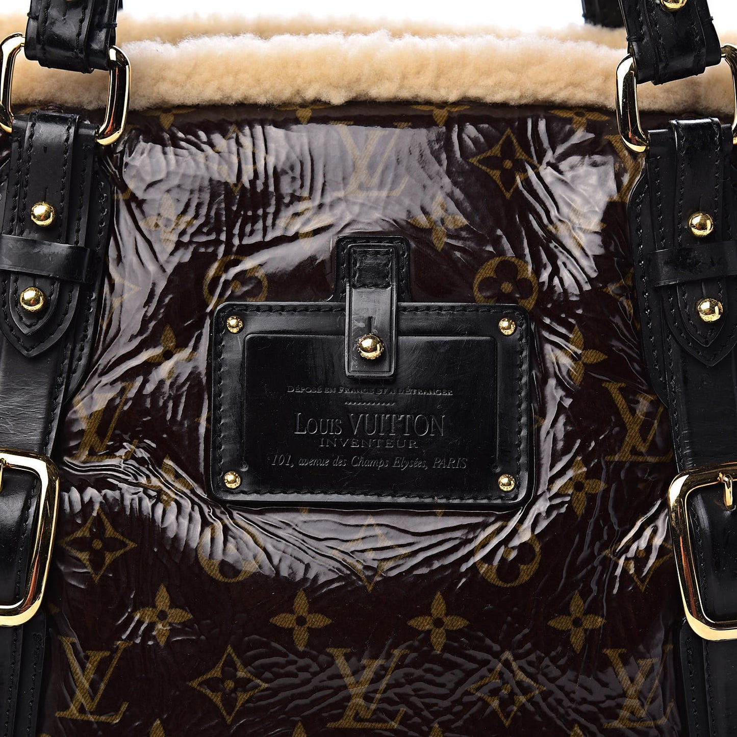 Patent Monogram Shearling Sac Thunder