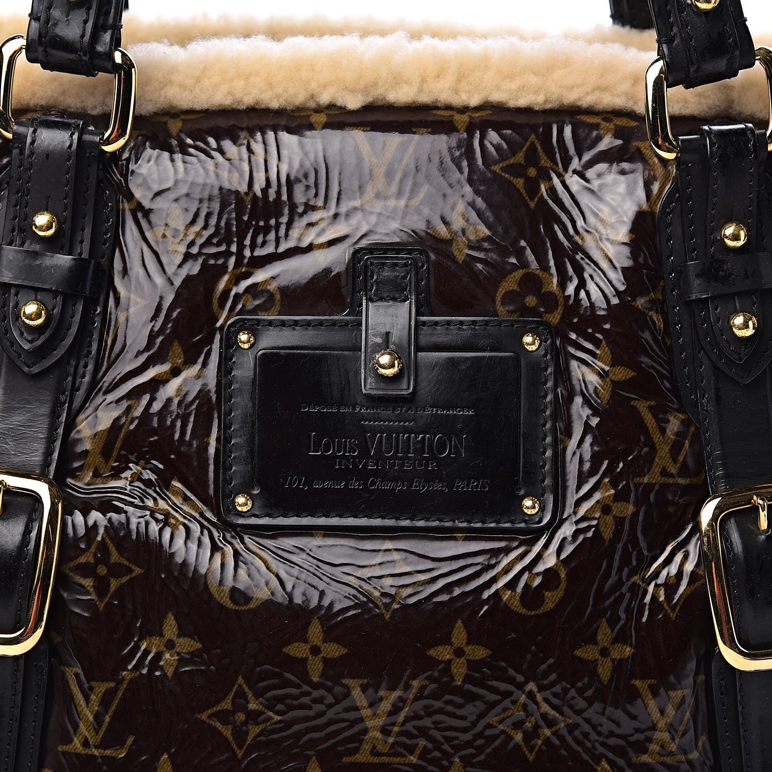 Louis Vuitton Patent Monogram Shearling Sac Thunder 10 of 10