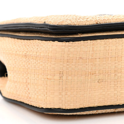 Burberry Raffia Horseferry Print Small Lola Bag Tan 9 of 10