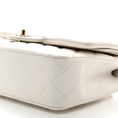 Chanel Caviar Quilted Medium Double Flap White 10 of 11