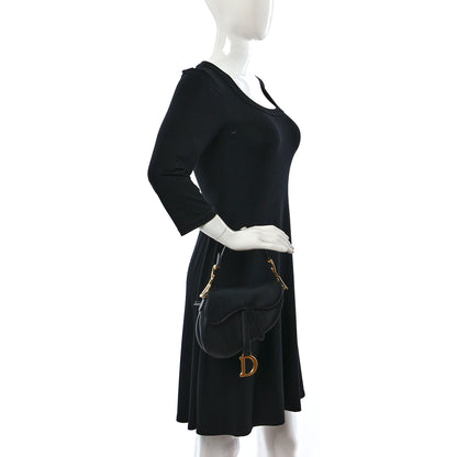 Christian Dior Grained Calfskin Mini Saddle Bag Black 2 of 10