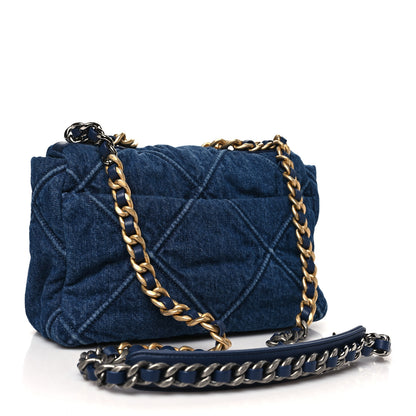Chanel Denim Quilted Medium Chanel 19 Flap Blue 3 of 10