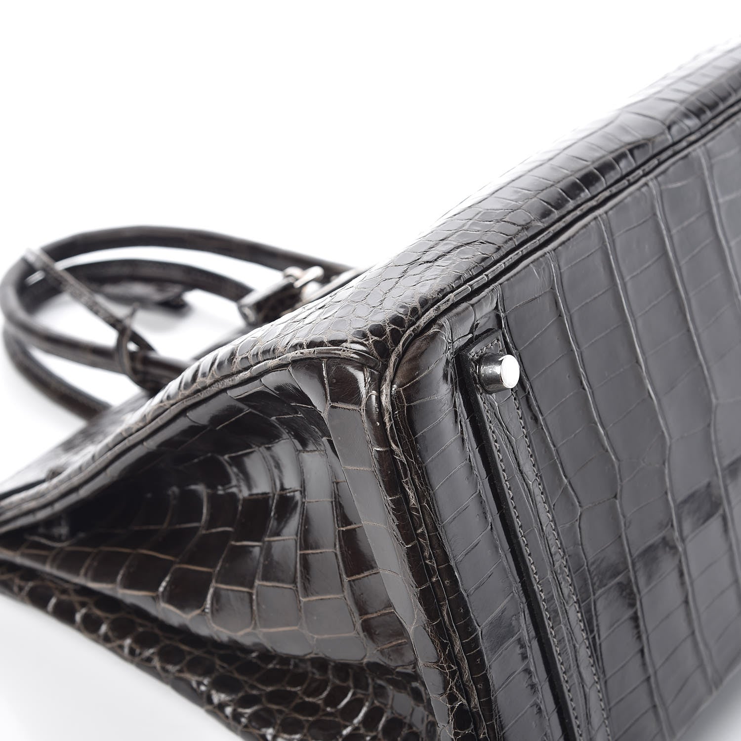 Hermes Shiny Porosus Crocodile Birkin 35 Graphite 36 of 38
