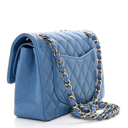Chanel Caviar Quilted Small Double Flap Blue 3 of 10