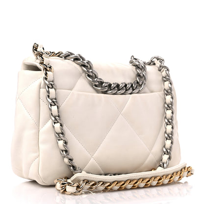 Chanel Lambskin Quilted Medium Chanel 19 Flap White 3 of 13