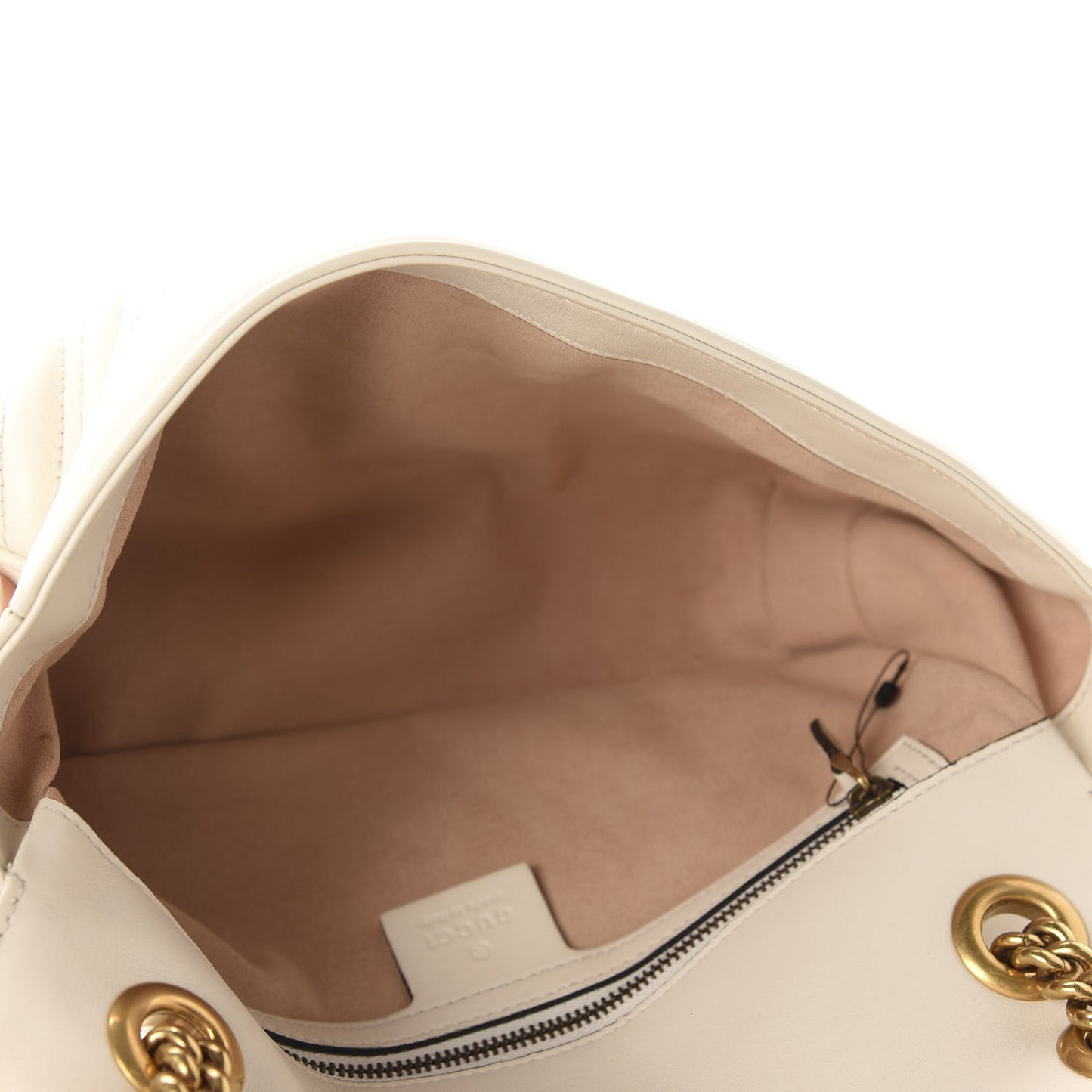 Calfskin Matelasse Small GG Marmont Shoulder Bag White