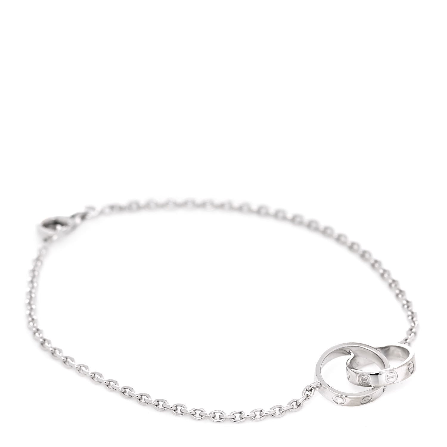 Cartier 18K White Gold Interlocking LOVE Bracelet 1 of 8