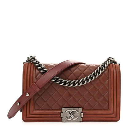 Chanel Lambskin Quilted Medium Boy Flap Burgundy 1 of 13