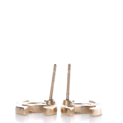 Chanel Crystal Timeless CC Earrings Gold 5 of 7