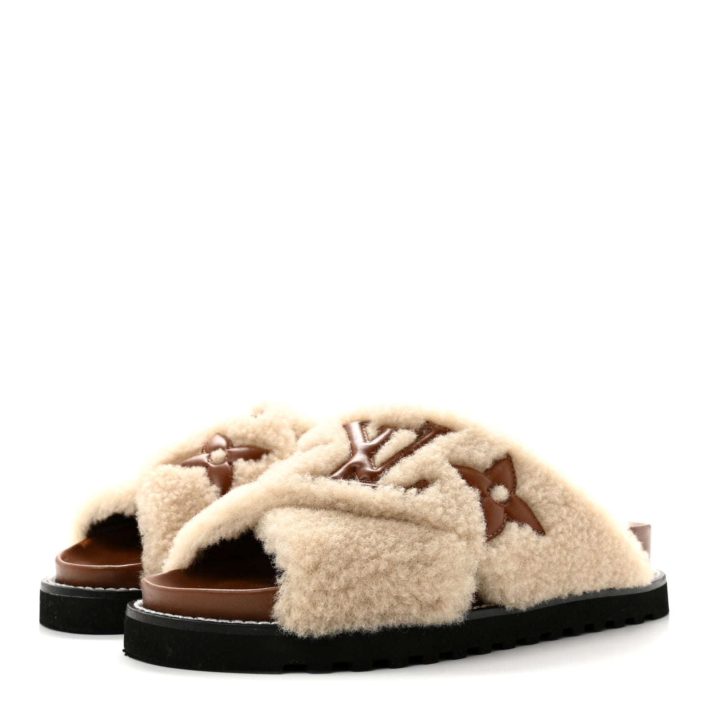 Shearling Paseo Flat Comfort Mule 37 Brown