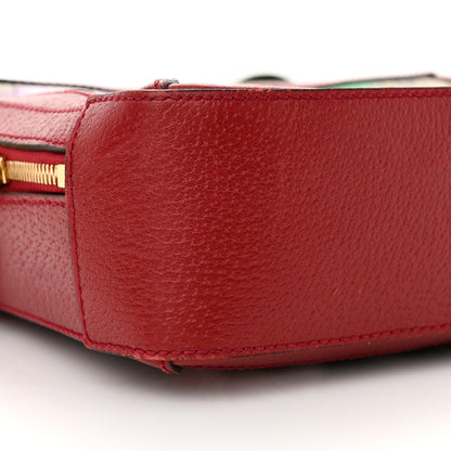 Gucci GG Supreme Monogram Flora Web Small Ophidia Top Handle Shoulder Bag Hibiscus Red 9 of 17