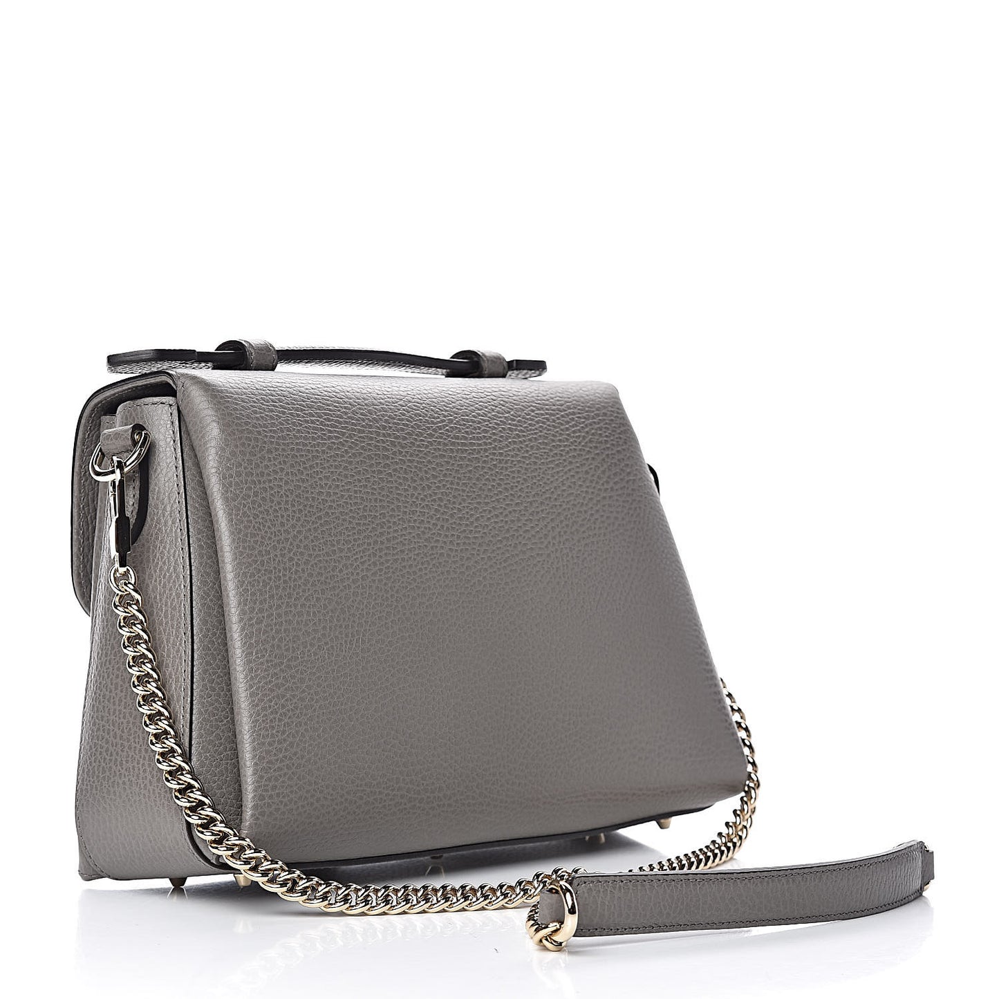 Dollar Calfskin Interlocking G Top Handle Shoulder Bag Loess