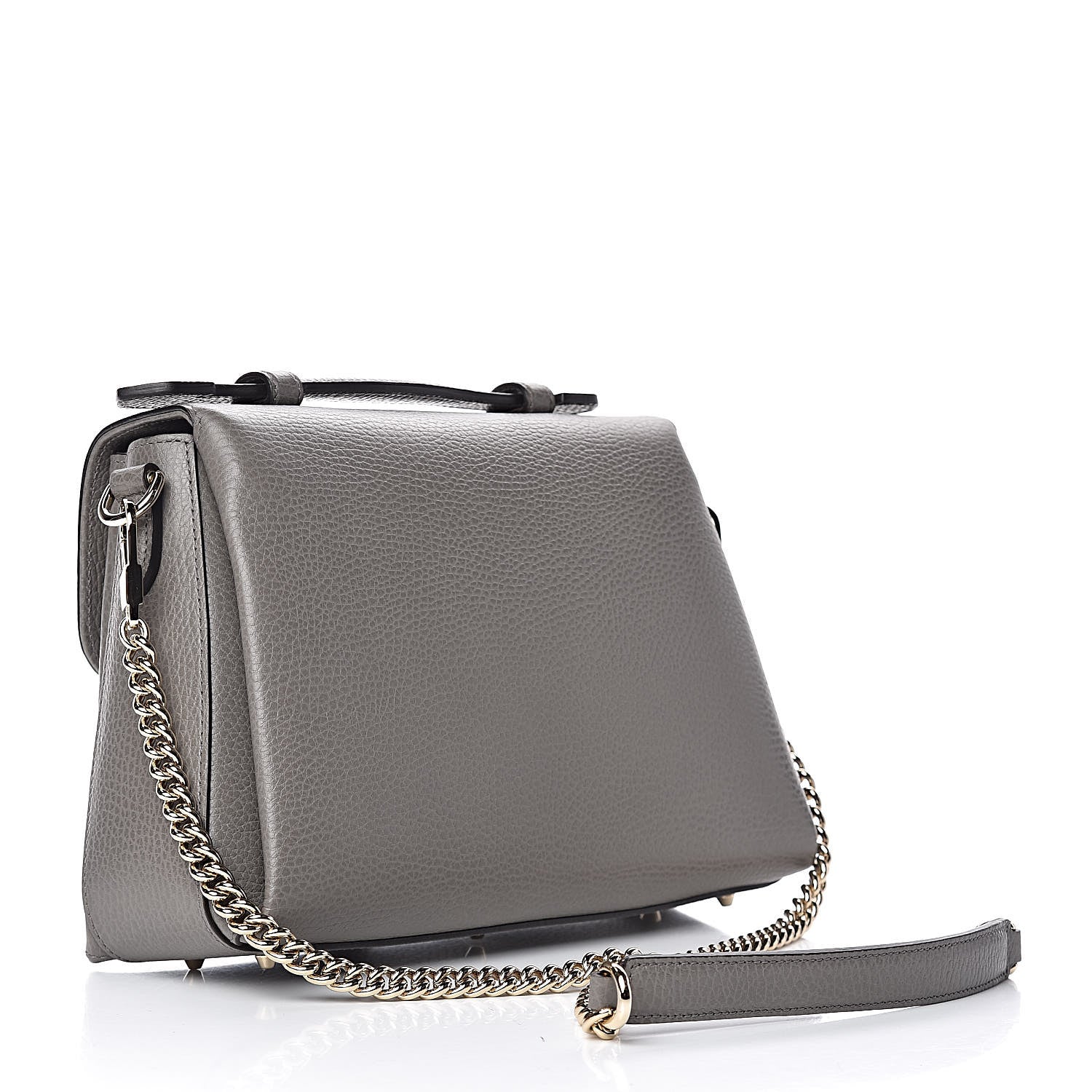 Gucci Dollar Calfskin Interlocking G Top Handle Shoulder Bag Loess 3 of 11