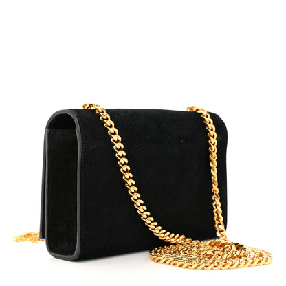 Saint Laurent Suede Small Classic Monogram Kate Tassel Satchel Black 3 of 10