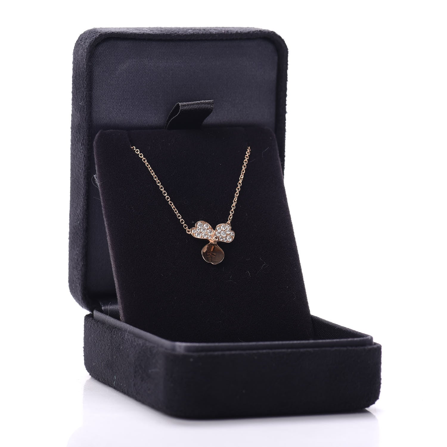 Tiffany 18K Rose Gold Diamond Paper Flowers Pendant Necklace 5 of 5