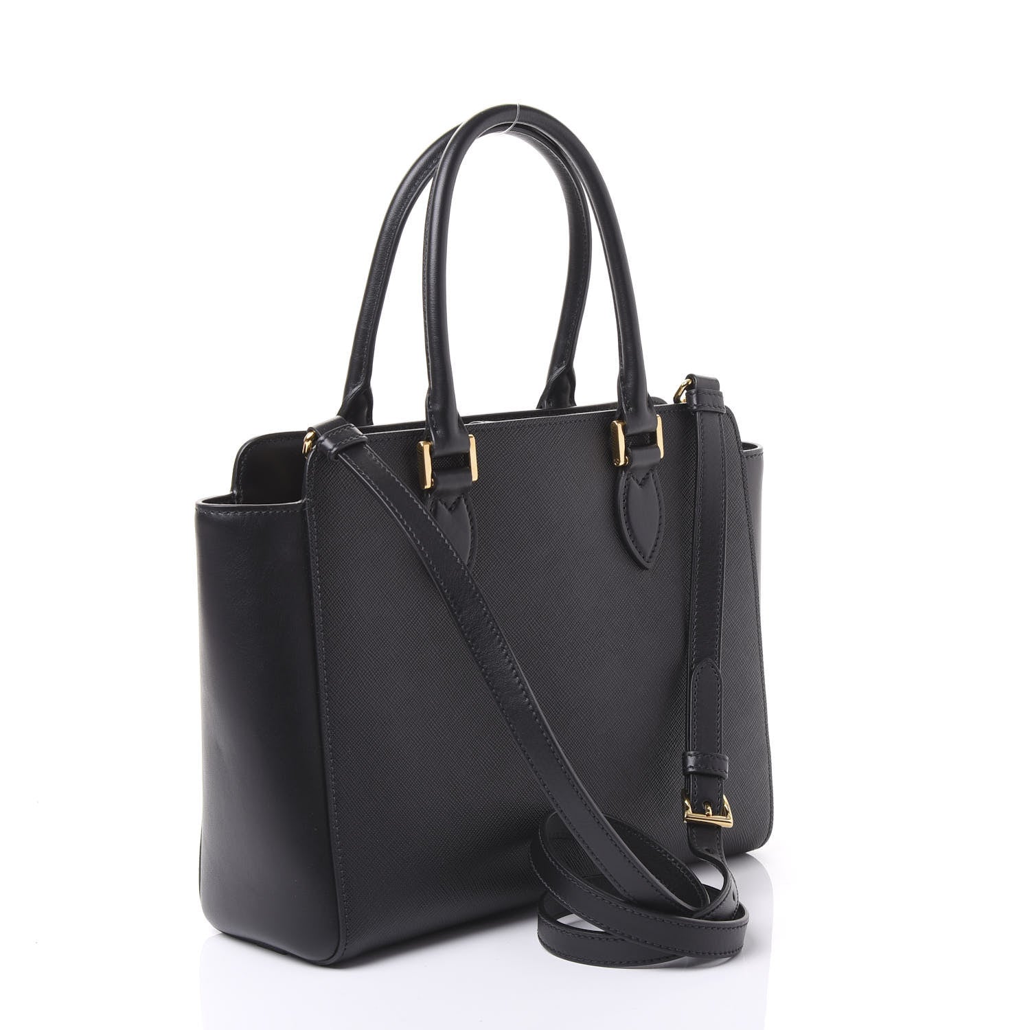 Prada Saffiano Soft Calfskin Zippered Tote Black 2 of 8